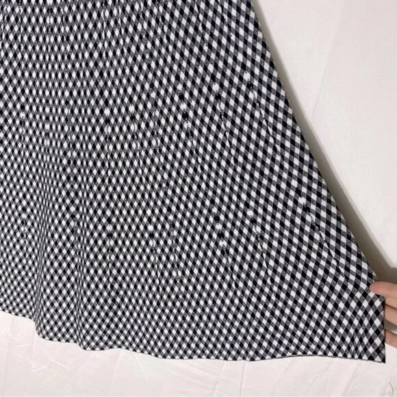 2extremz Black White Knit Midi Length A-Line Skirt L - Picture 7 of 12